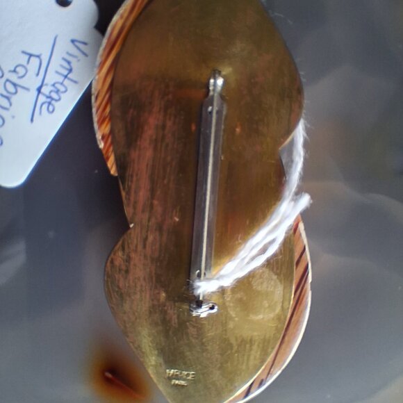 Vintage Fabrice Paris Signed Brooch Pin mixed media - Picture 3 of 4